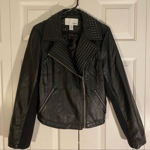 Macy’s Bar III faux leather studded motorcycle jacket XL